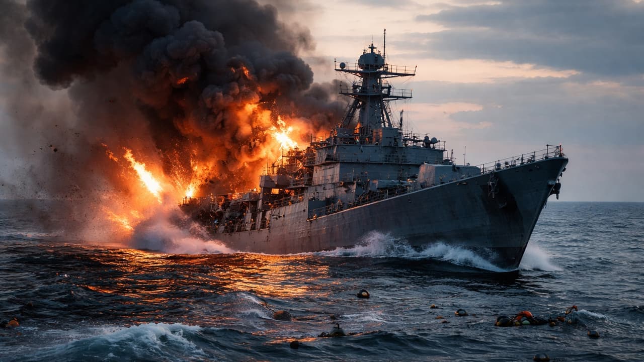 हिंद महासागर में अमेरिकी हमला: ईरानी युद्धपोत डूबा